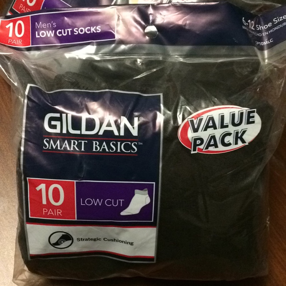 10 pair men's low cut black socks